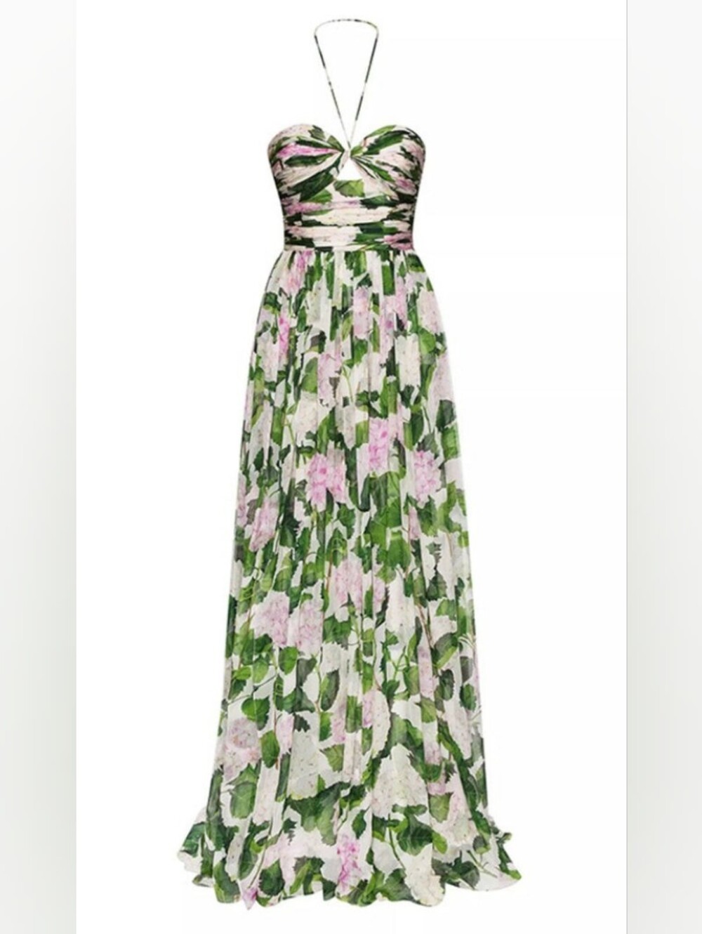 LOOK LIKE OSCAR DE LA RENTA HYDRANGEA NO DESIGNER LABLE LONG DRESS US L